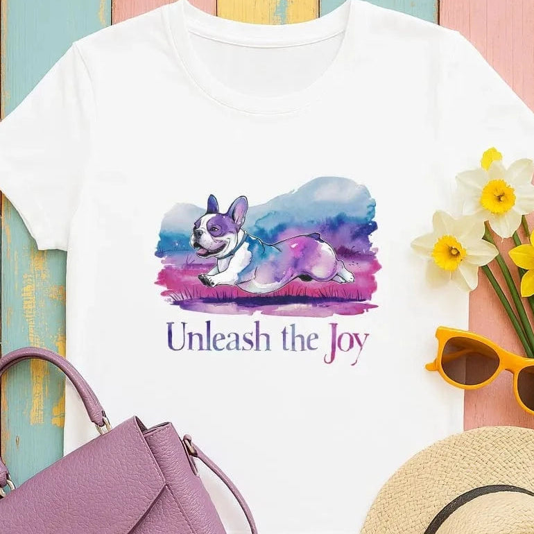 Unleash the Joy Boston Terrier Cute and Colorful Dog T-Shirts T-shirt