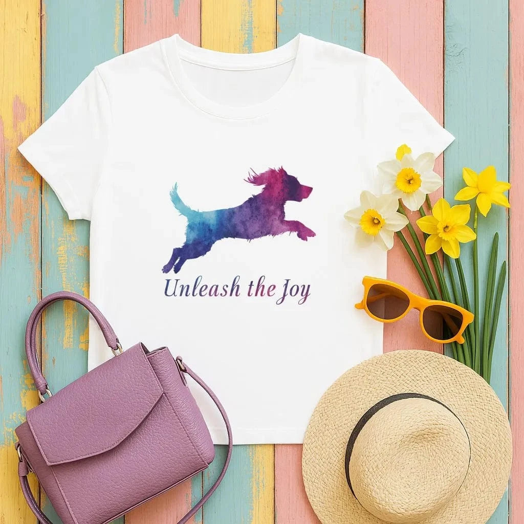Unleash the Joy Colorful Dog T-Shirts T-shirt