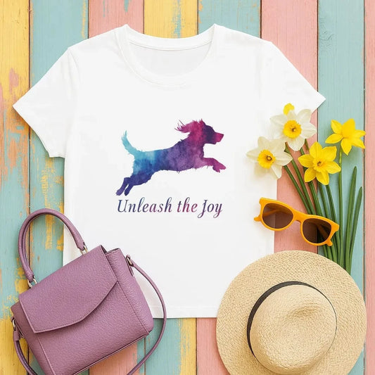 Unleash the Joy Colorful Dog T-Shirts T-shirt