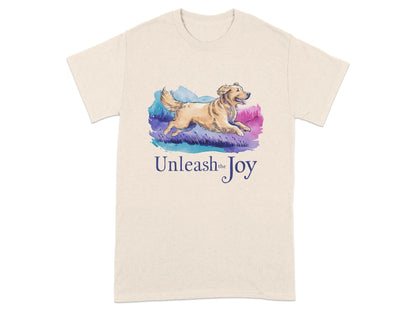 Unleash the Joy Golden Retriever T-Shirts Natural T-shirt
