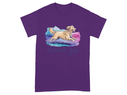 Unleash the Joy Golden Retriever T-Shirts Purple T-shirt