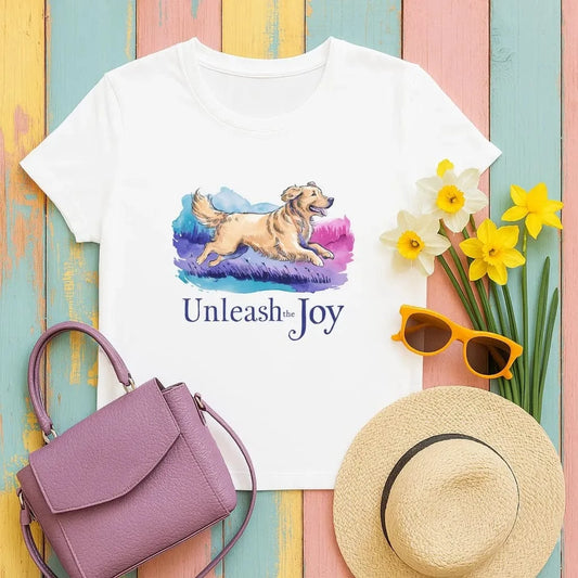 Unleash the Joy Golden Retriever T-Shirts T-shirt
