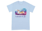 Unleash the Joy Playful Corgi Illustration T-Shirts Light Blue T-shirt