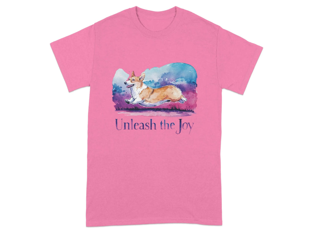 Unleash the Joy Playful Corgi Illustration T-Shirts Azalea T-shirt