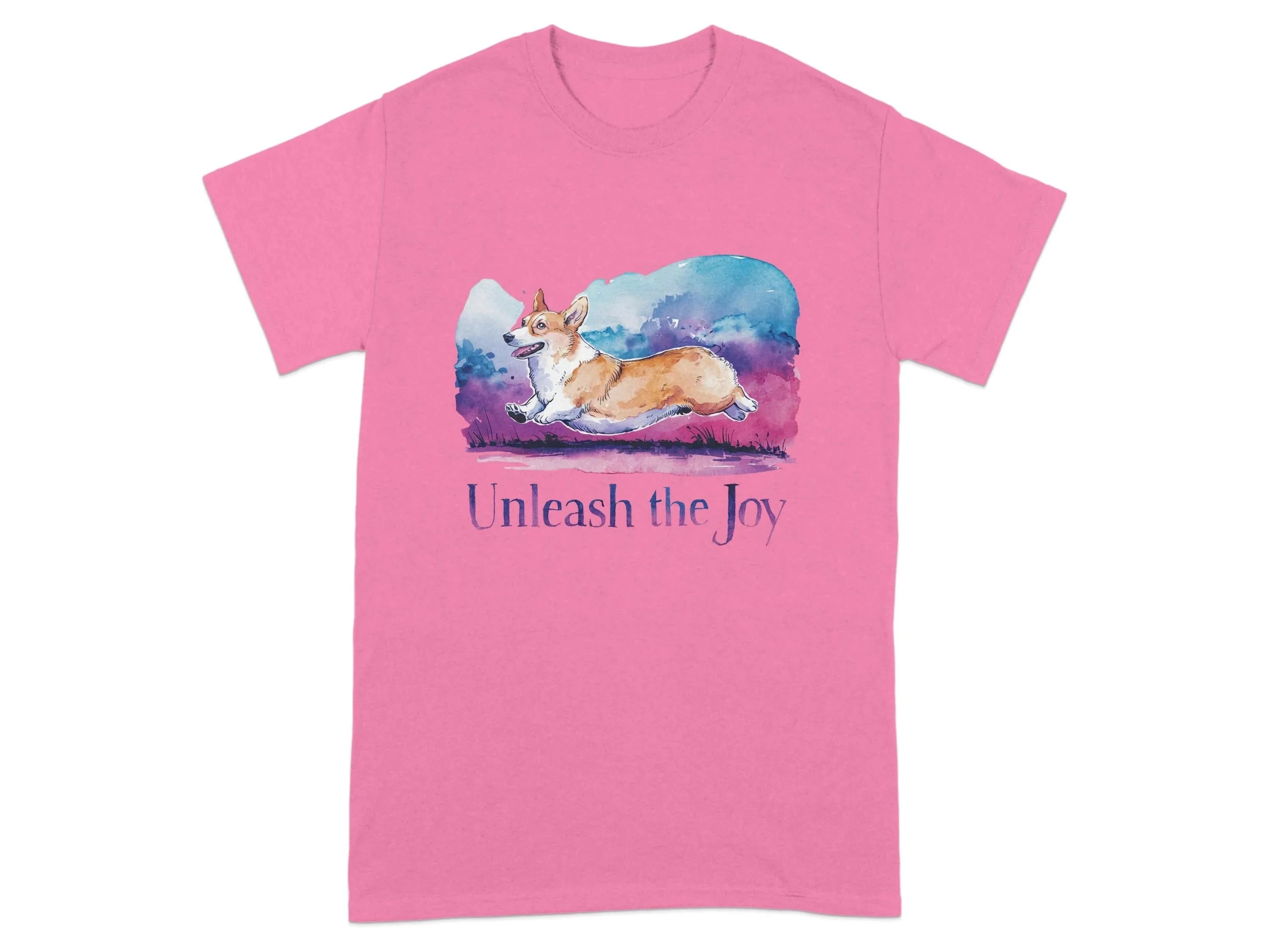 Unleash the Joy Playful Corgi Illustration T-Shirts Azalea T-shirt