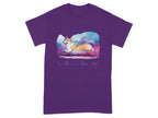 Unleash the Joy Playful Corgi Illustration T-Shirts Purple T-shirt