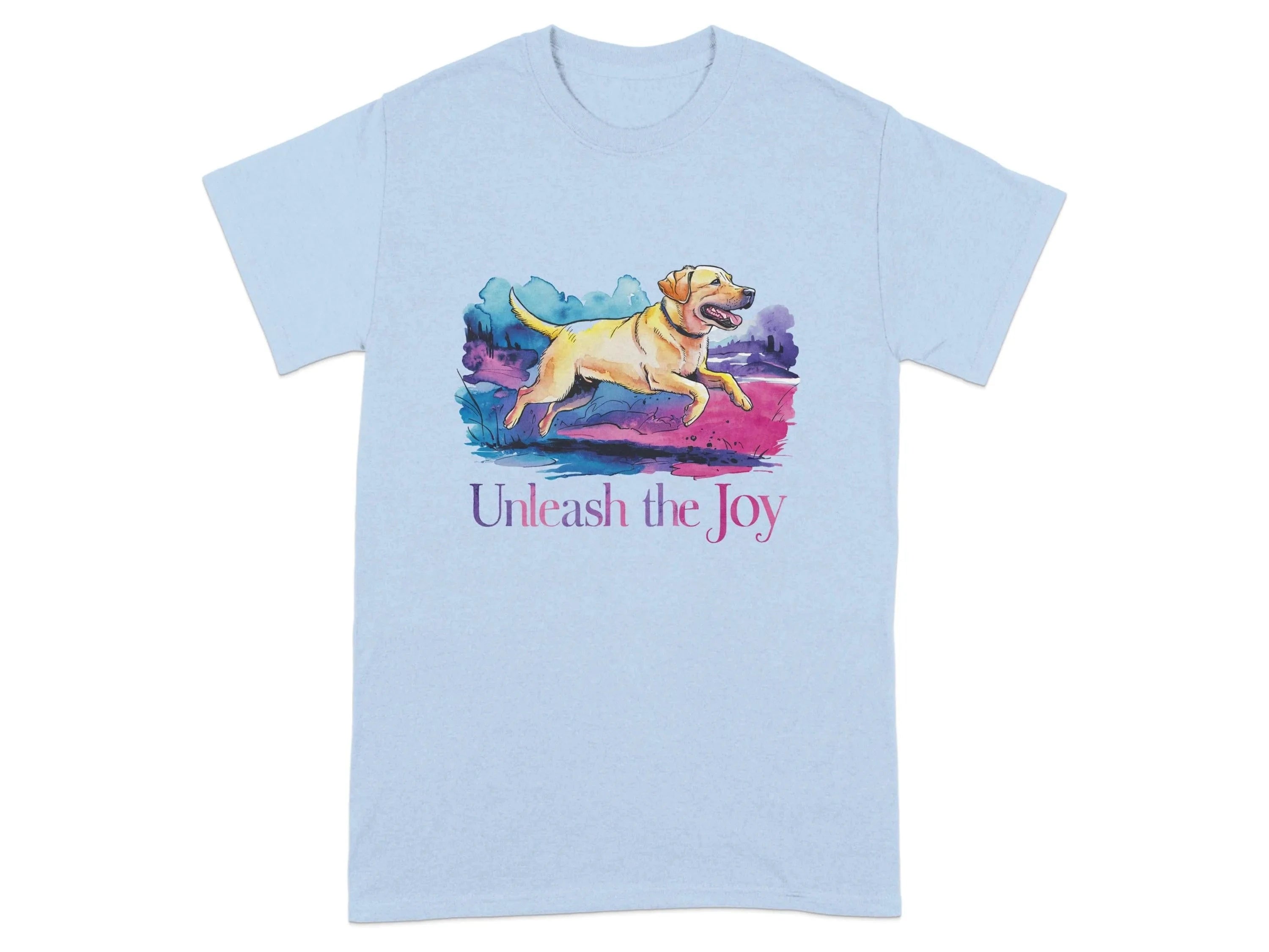 Unleash the Joy Vibrant Lab T-Shirts Light Blue T-shirt