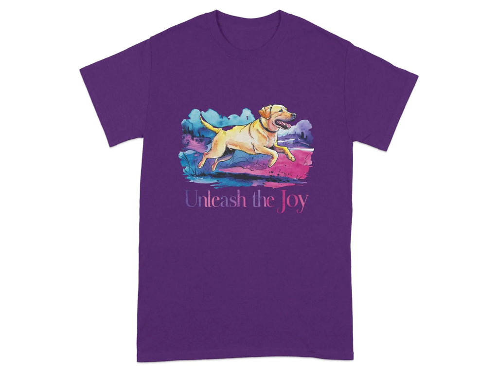 Unleash the Joy Vibrant Lab T-Shirts Purple T-shirt