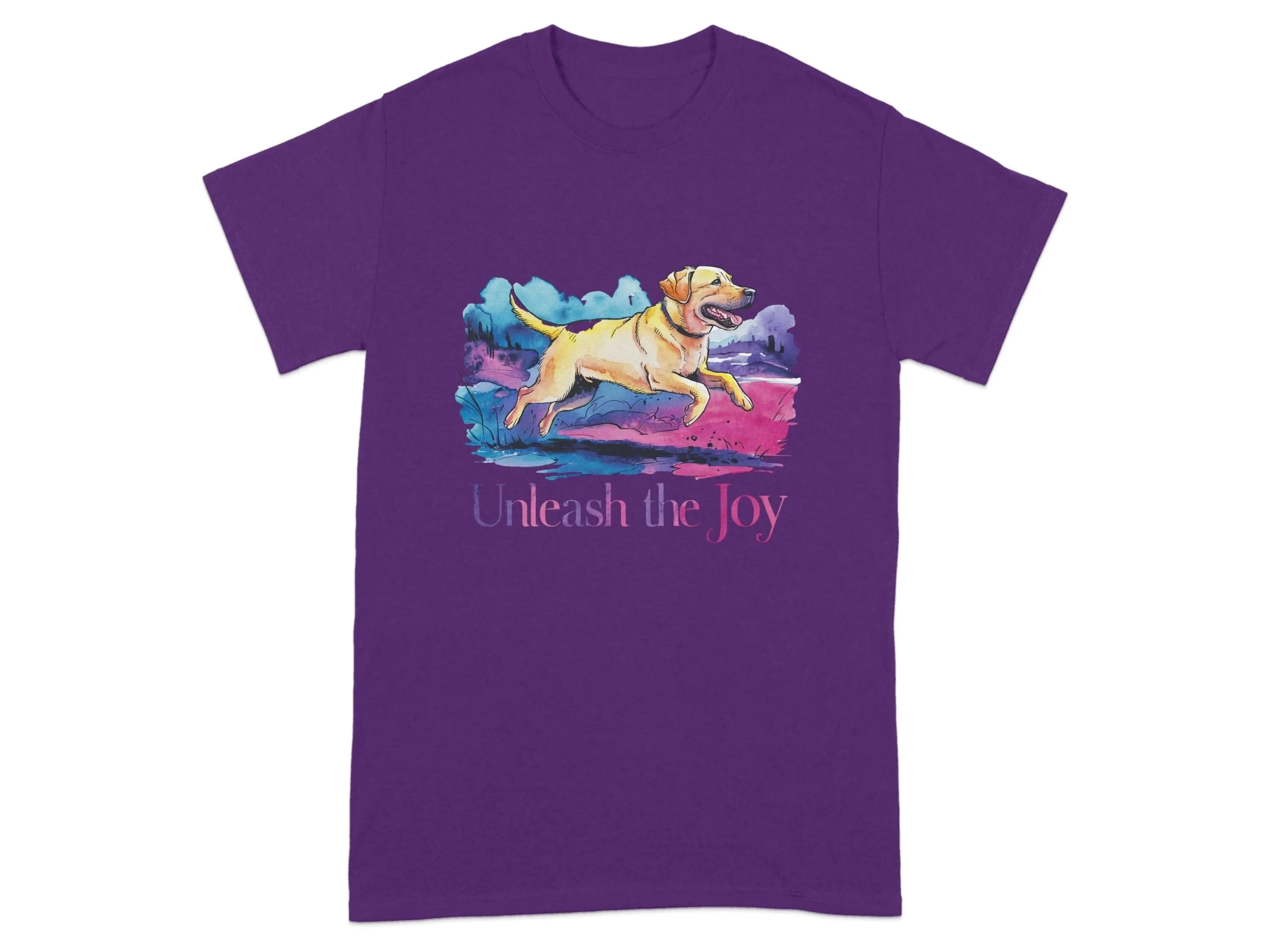 Unleash the Joy Vibrant Lab T-Shirts Purple T-shirt