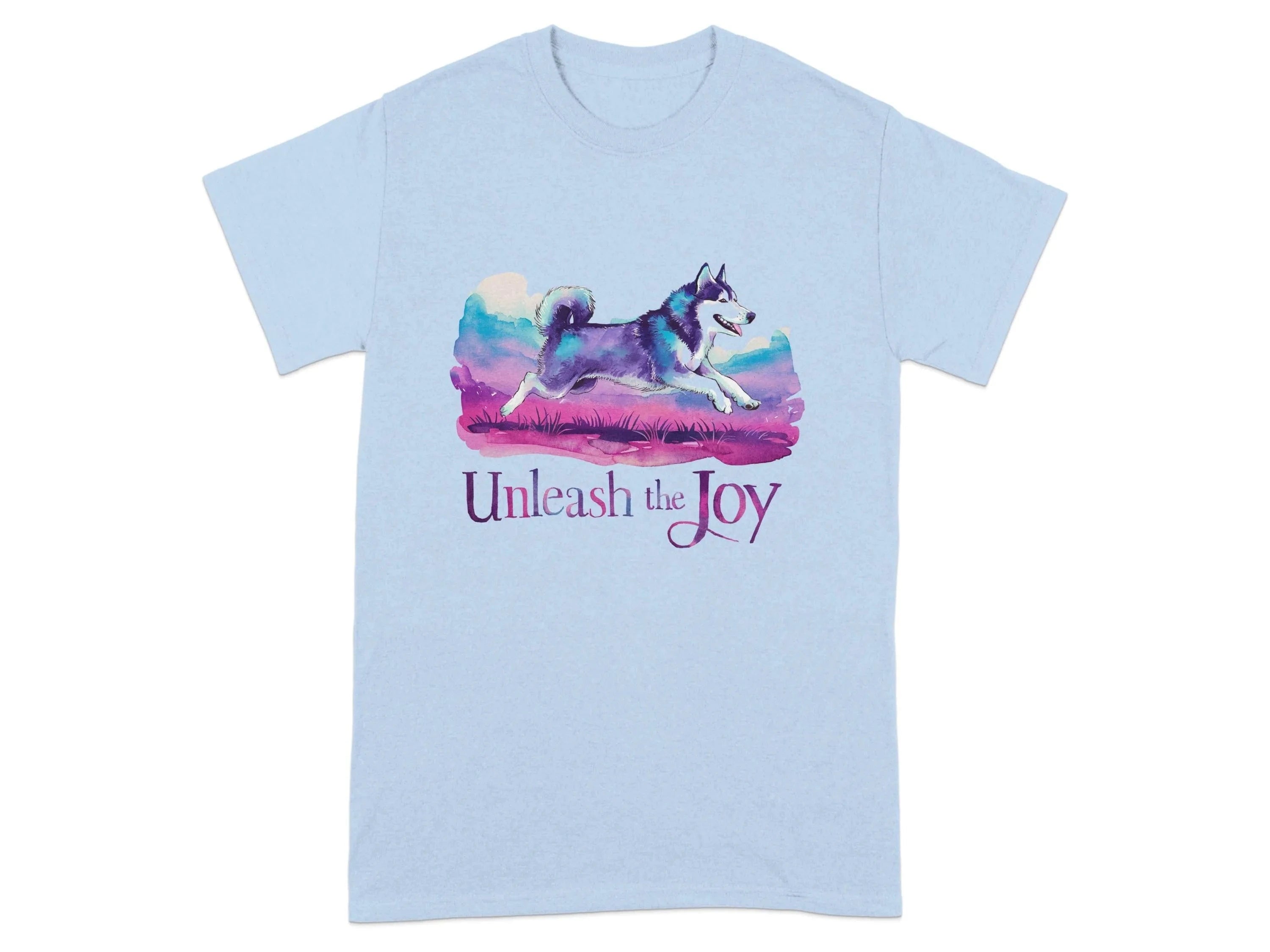 Unleash the Joy with Lively Husky T-Shirts Light Blue T-shirt