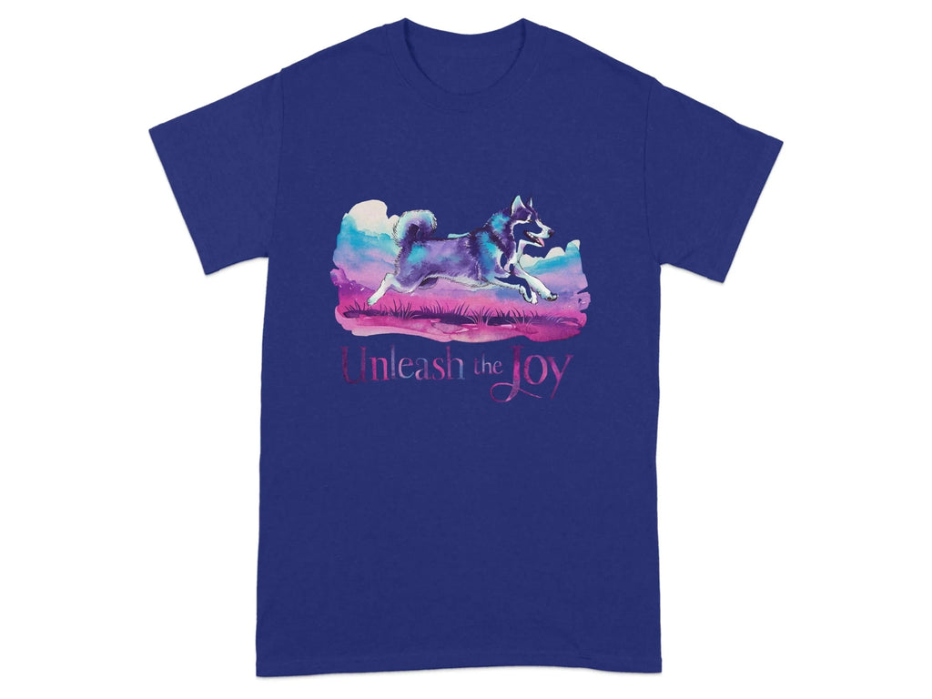 Unleash the Joy with Lively Husky T-Shirts Cobalt T-shirt