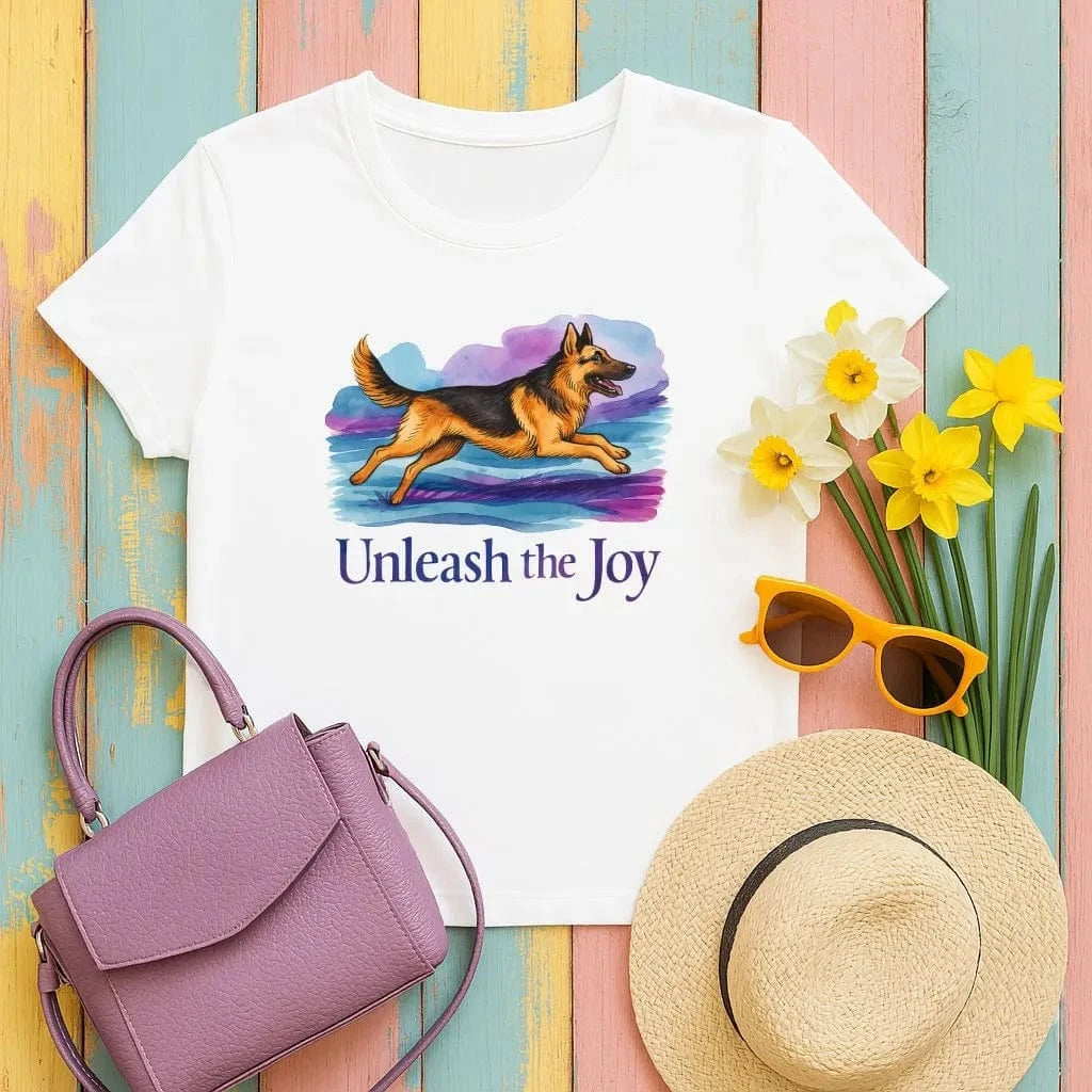 Unleash the Joy with a German Shepherd Watercolor T-Shirts White T-shirt
