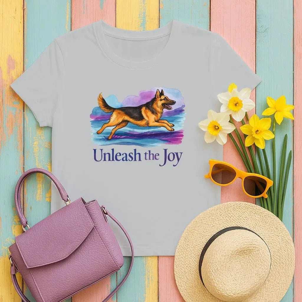 Unleash the Joy with a German Shepherd Watercolor T-Shirts Gravel T-shirt