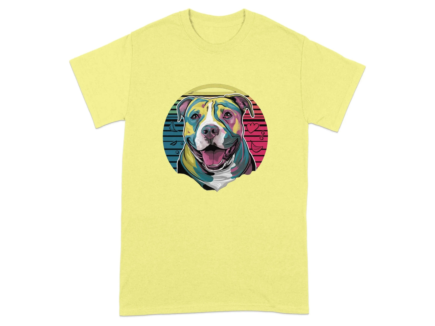 Vibrant Colorful Pitt Bull T-Shirts Cornsilk T-shirt