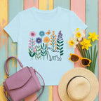 Vibrant Floral and Shiba Inu T-Shirts T-shirt