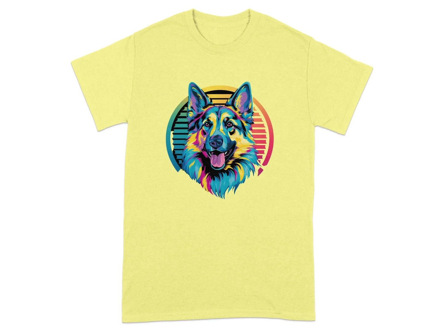 Vibrant Rainbow Dog Retro Vintage Art T-Shirts Cornsilk T-shirt
