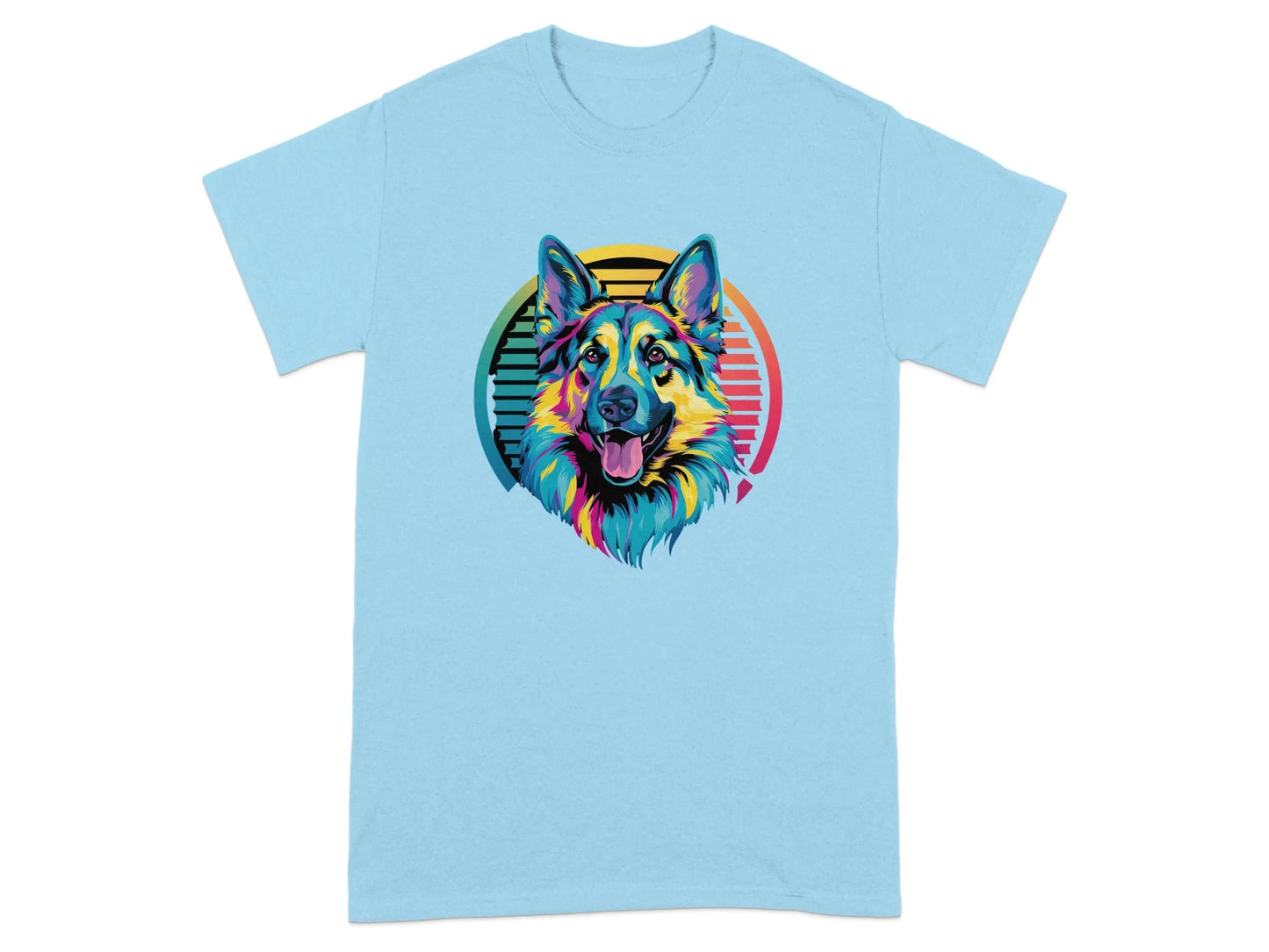 Vibrant Rainbow Dog Retro Vintage Art T-Shirts Sky T-shirt