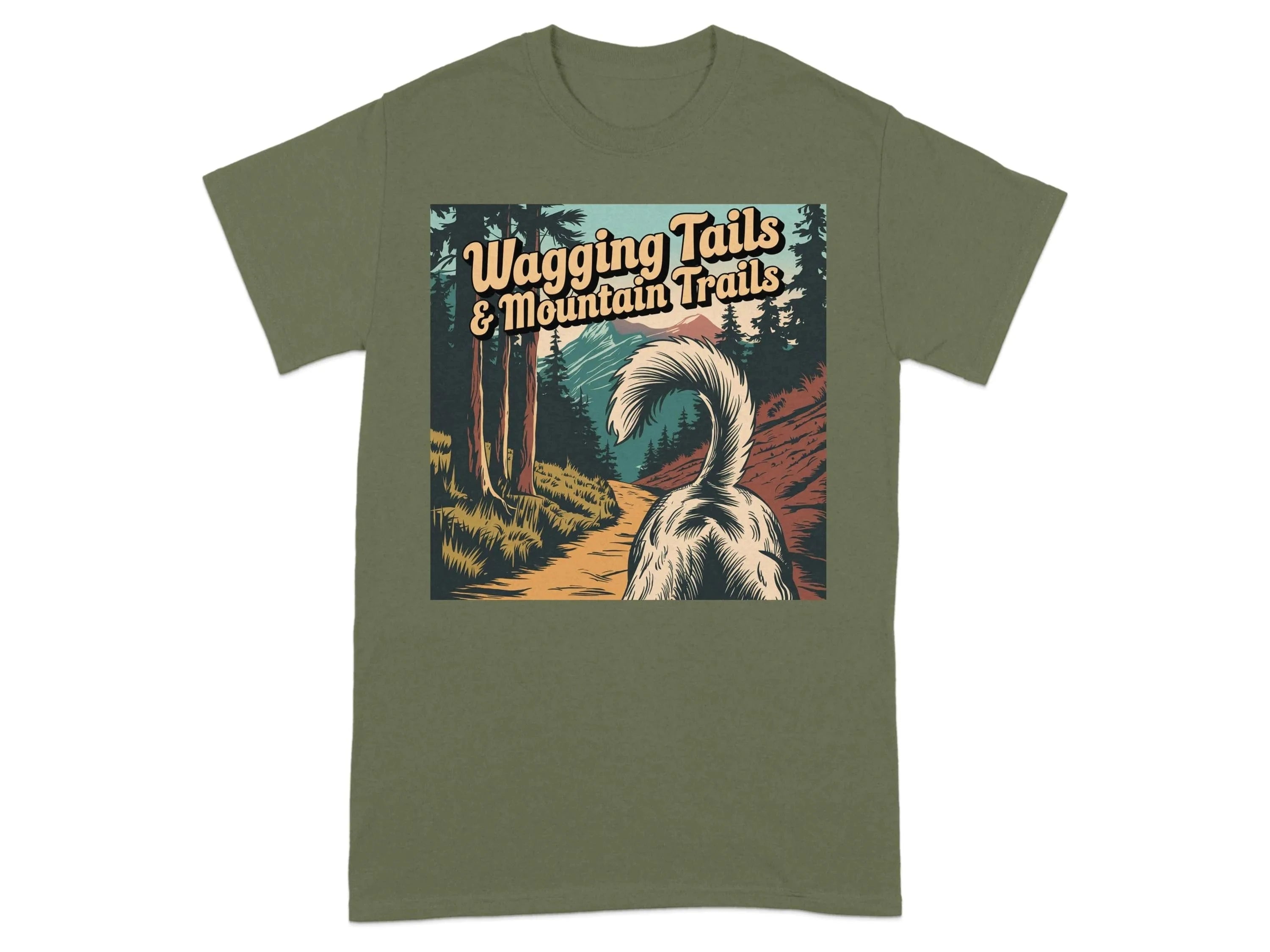 Wagging Tails And Mountain Trails Scenic T-Shirts T-shirt