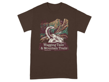 Wagging Tails and Mountain Trails T-Shirts Dark Chocolate T-shirt