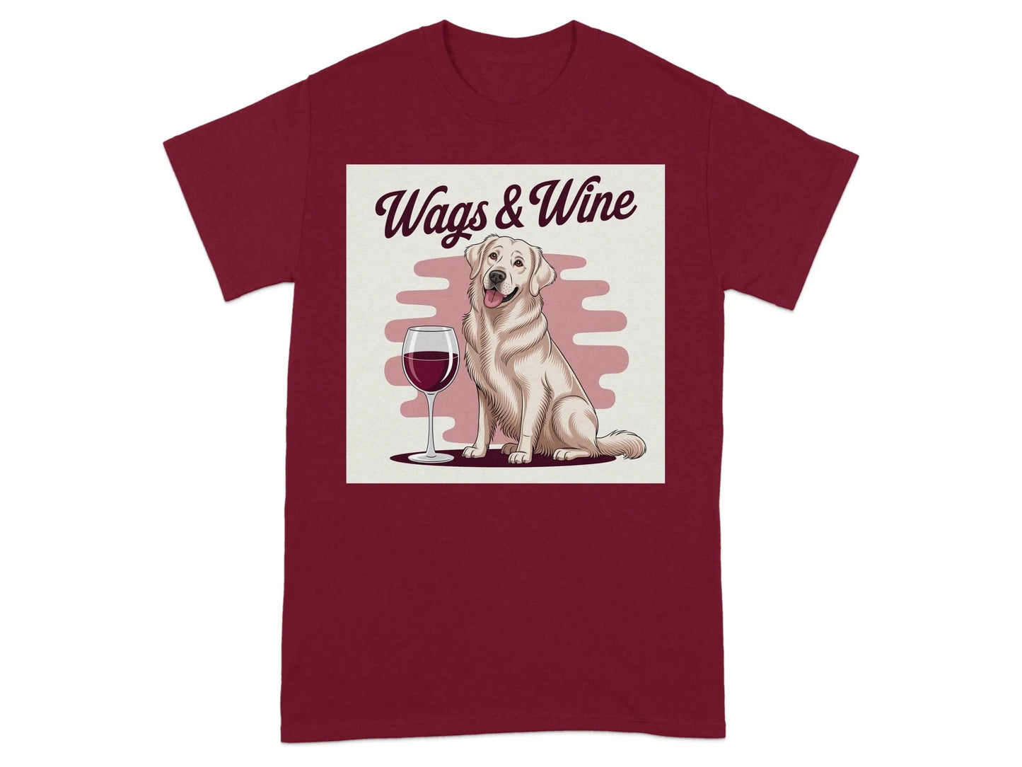 Wags and Wine Lab T-Shirts Cardinal Red T-shirt