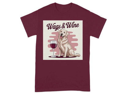 Wags and Wine Lab T-Shirts Maroon T-shirt
