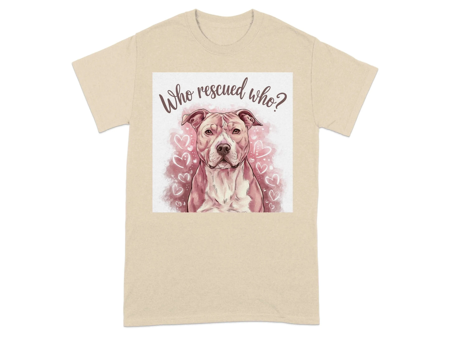 Who Rescued Who Adorable Dog T-Shirts Sand T-shirt