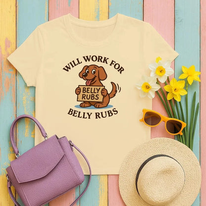 Will Work for Belly Rubs T-Shirts Yellow Haze T-shirt