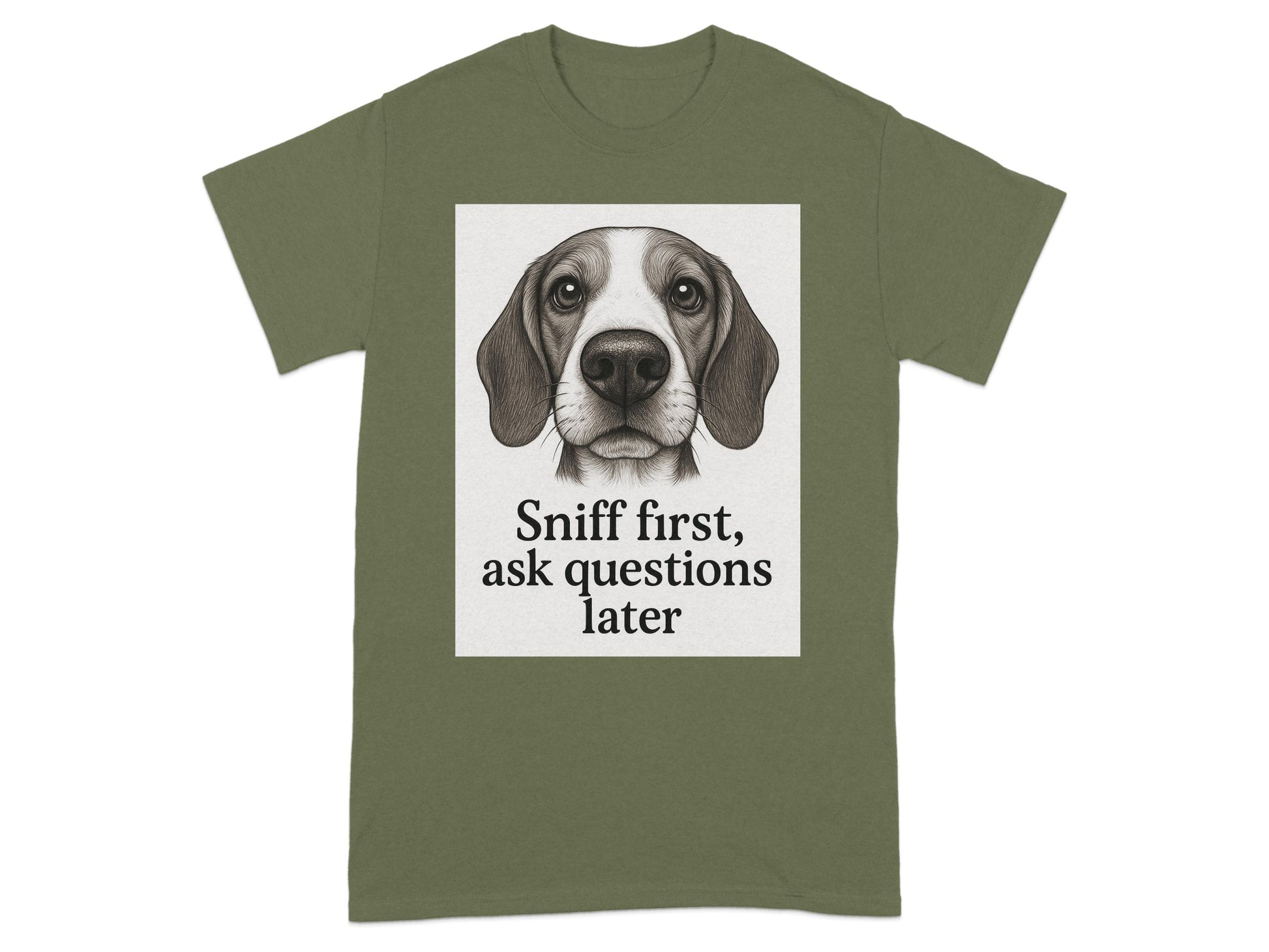 Sniff First Ask Questions Later Dog Graphic Shirt product