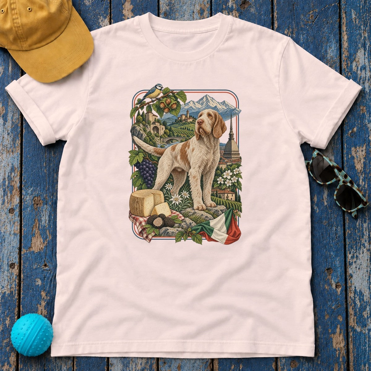 Spinone Italiano Italy Heritage T-Shirt in Soft Pink