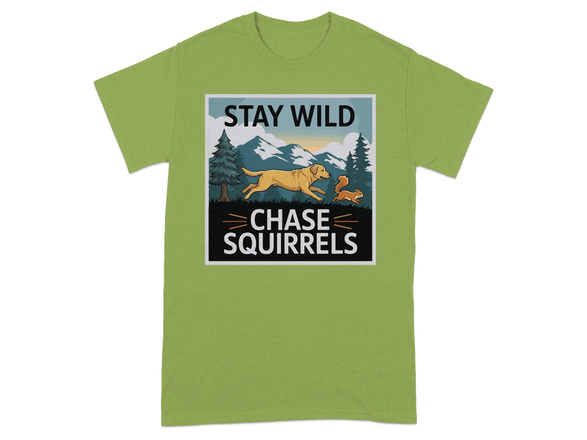 Stay Wild Chase Squirrels Graphic T-Shirt