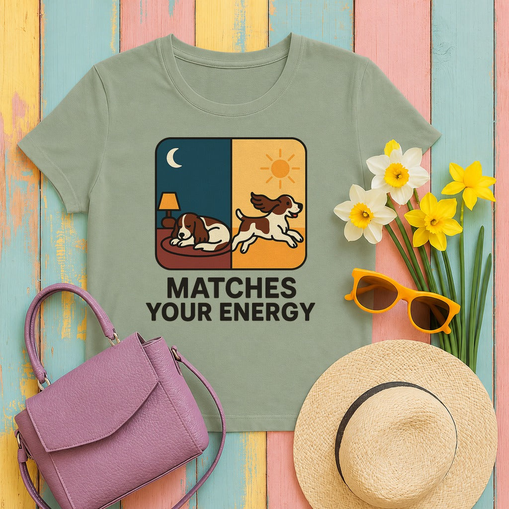 Springer Matches Your Energy Tee in Sage