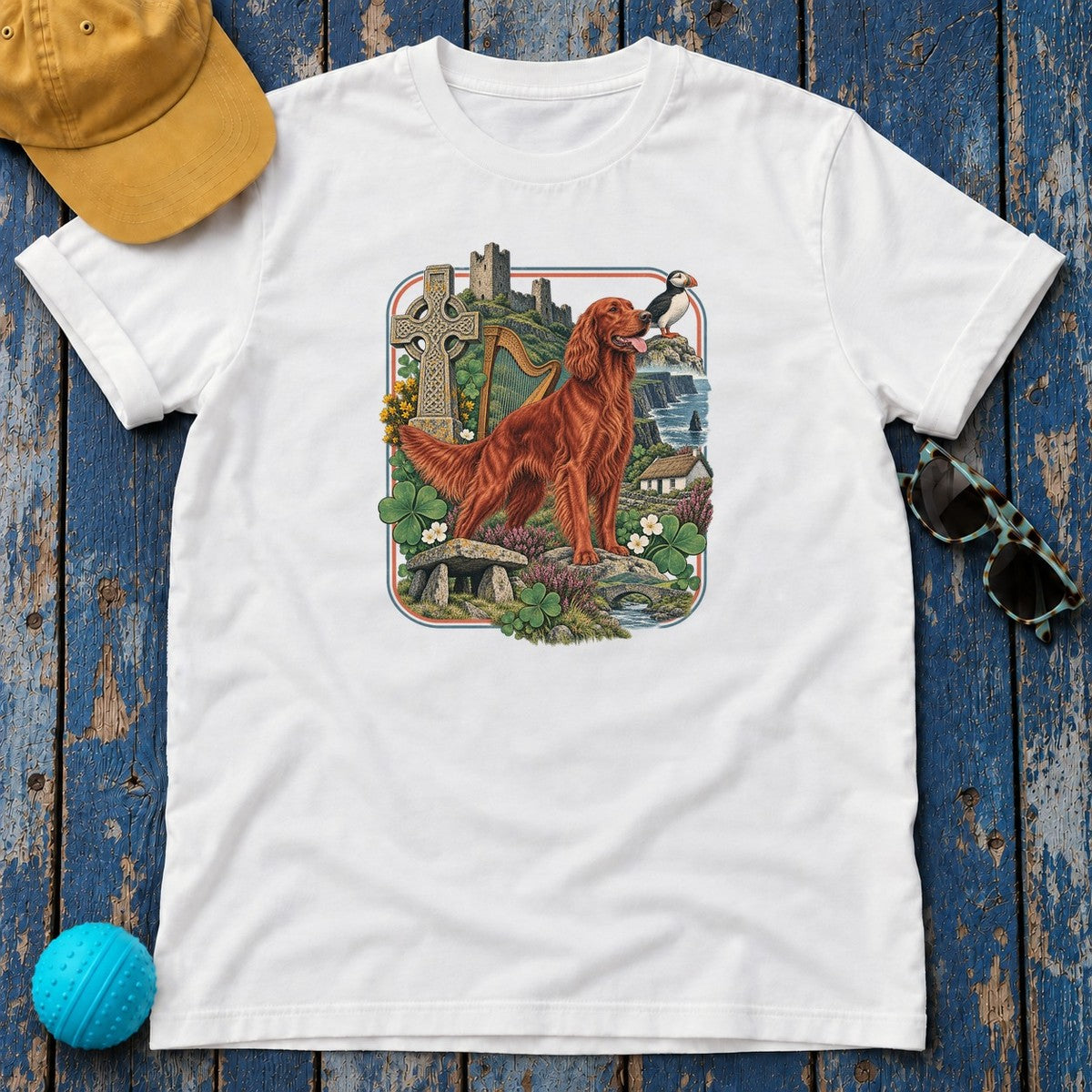 Irish Setter Ireland Heritage T-Shirt in White