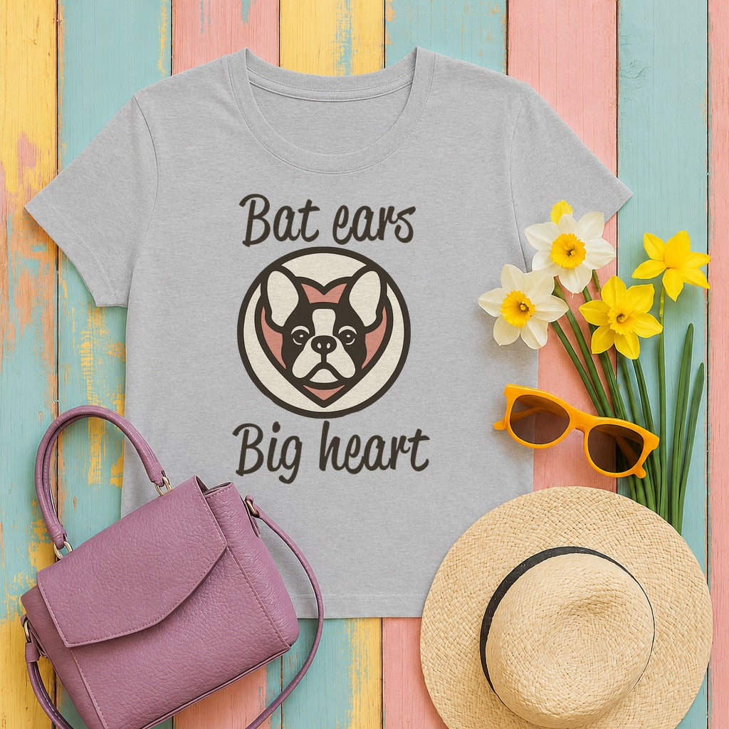 Bat Ears Big Heart T-Shirt in Sport Grey