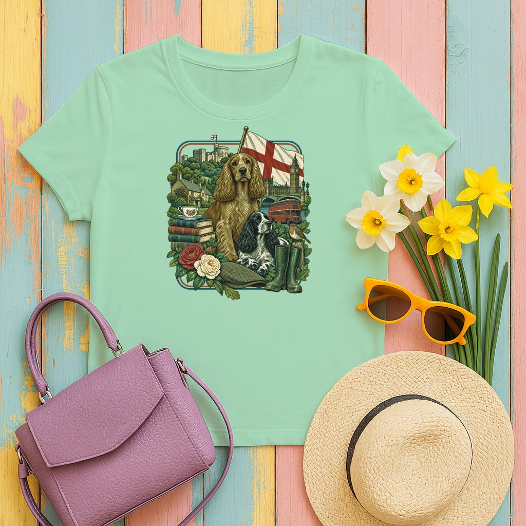 English Cocker Spaniel England Heritage tee, Mint