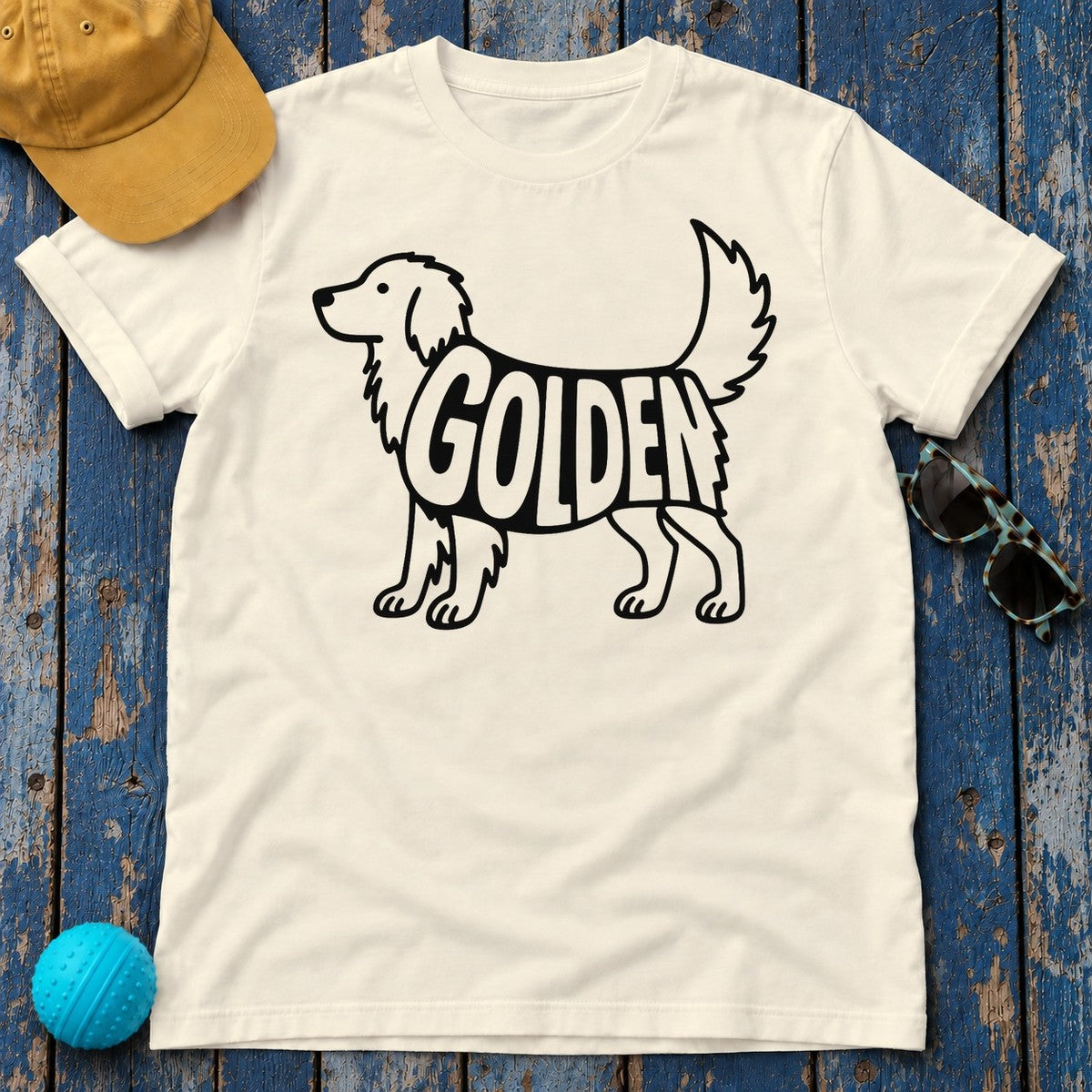 Golden Retriever Silhouette T-Shirt in Natural