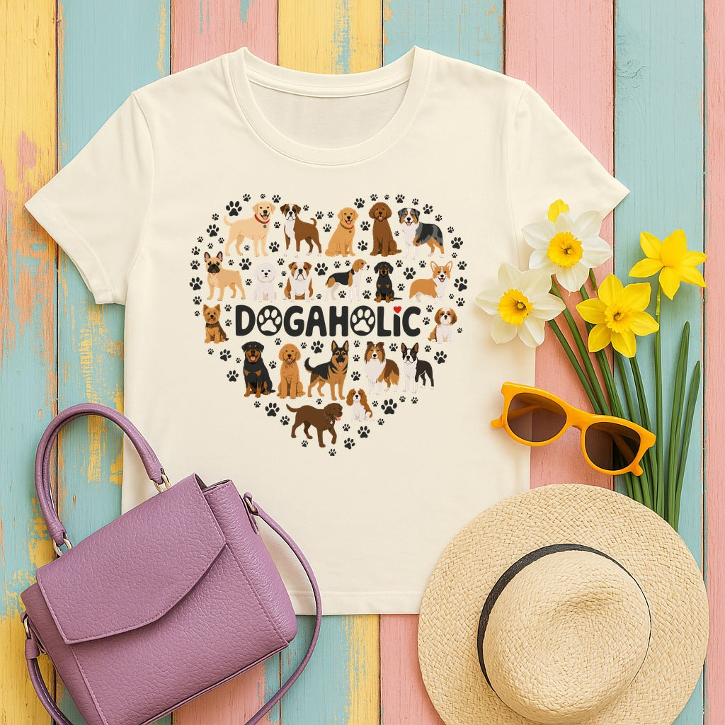 Dogaholic T-Shirt in Natural