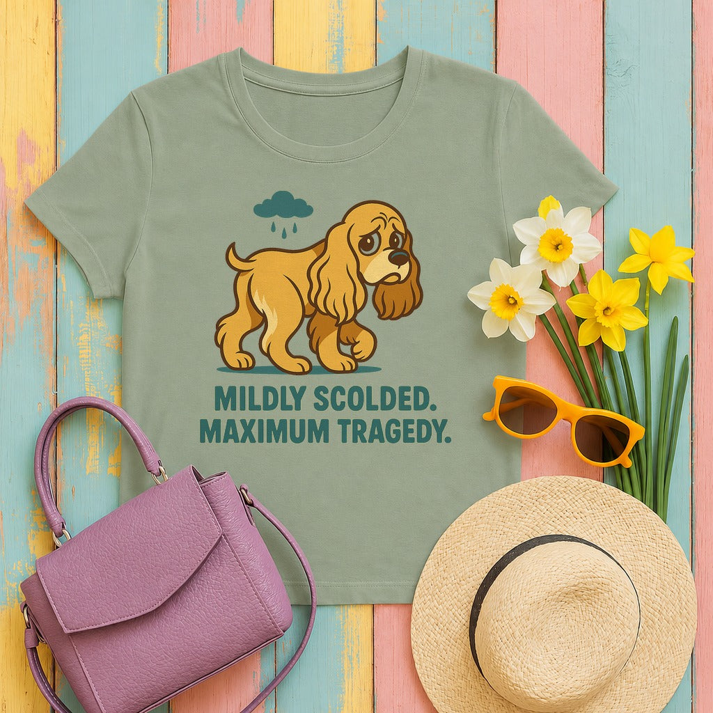 Cocker Mildly Scolded Maximum Tragedy Tee in Sage