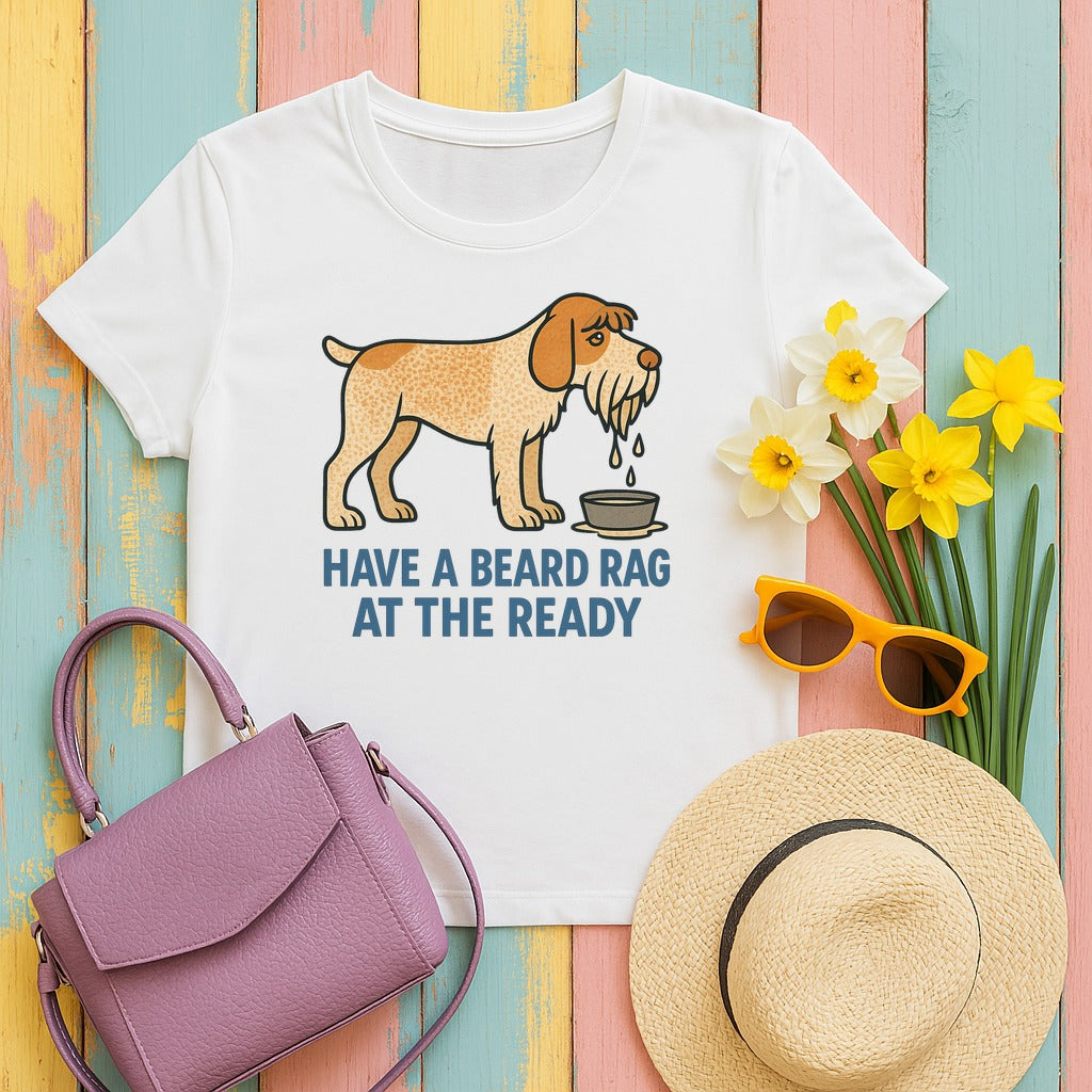 Spinone Italiano Beard Rag at the Ready Tee in White
