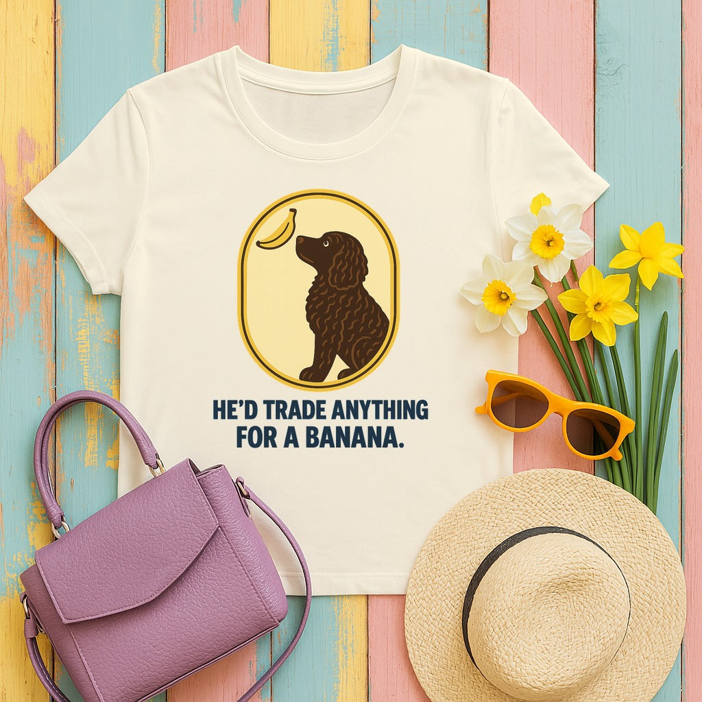American Water Spaniel He'd Trade Anything For A Banana Tee in Natural