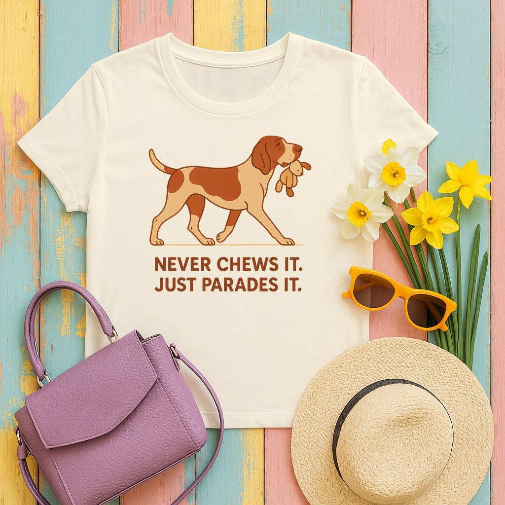 Bracco Italiano Never Chews It Tee in Natural