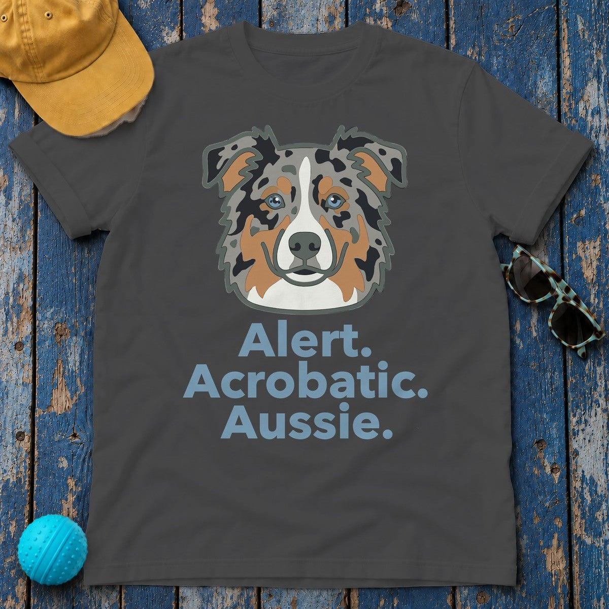 Alert. Acrobatic. Aussie. Graphic T-shirt in Dark Heather
