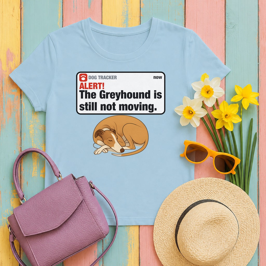 Greyhound Alert Still Not Moving Tee in Light Blue
