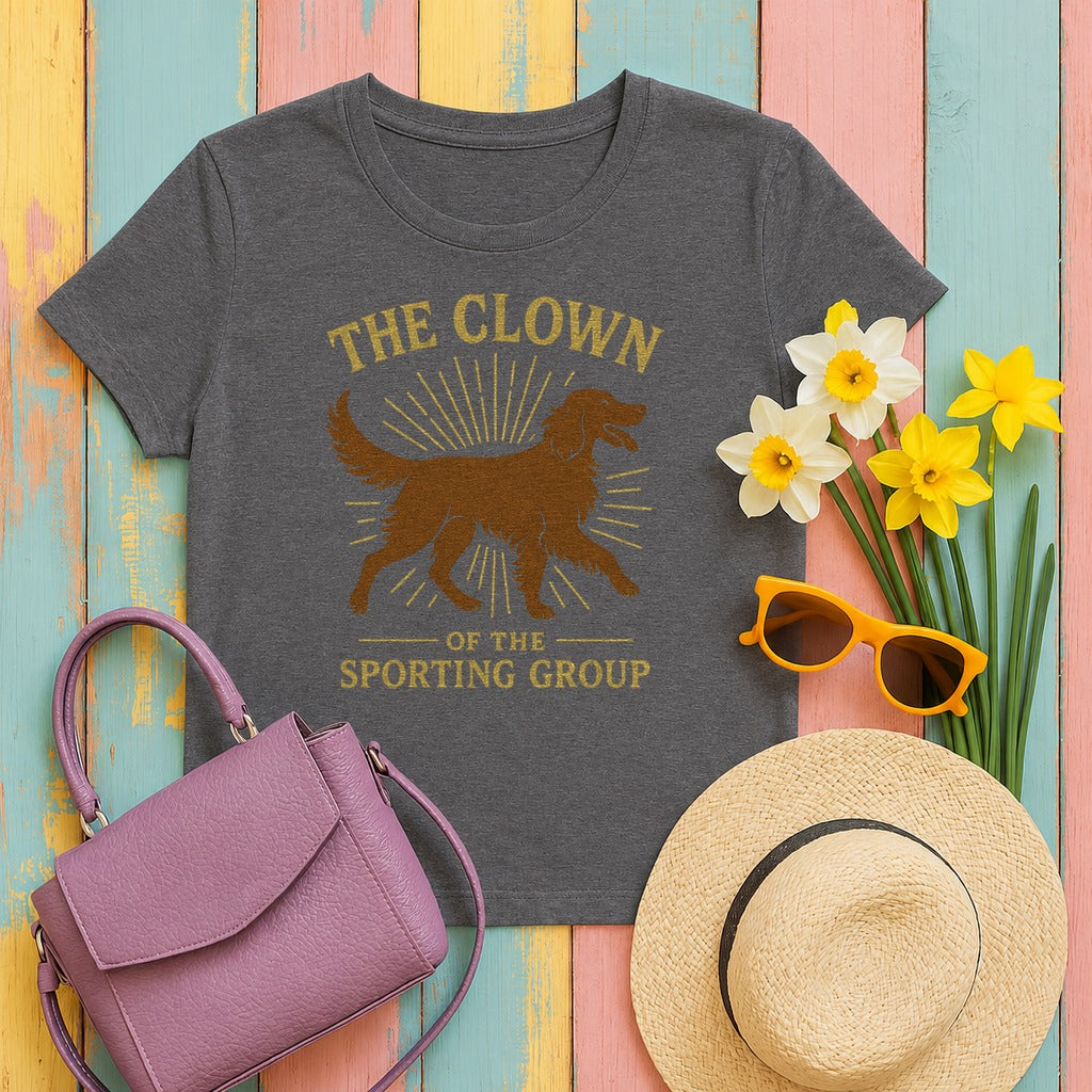 Irish Setter Clown of the Sporting Group T-shirt in Dark Grey Heather