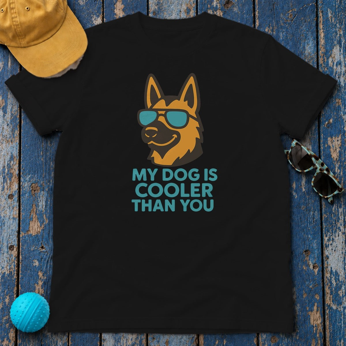 My Dog Is Cooler Than You German Shepherd Lover T-Shirt in Black