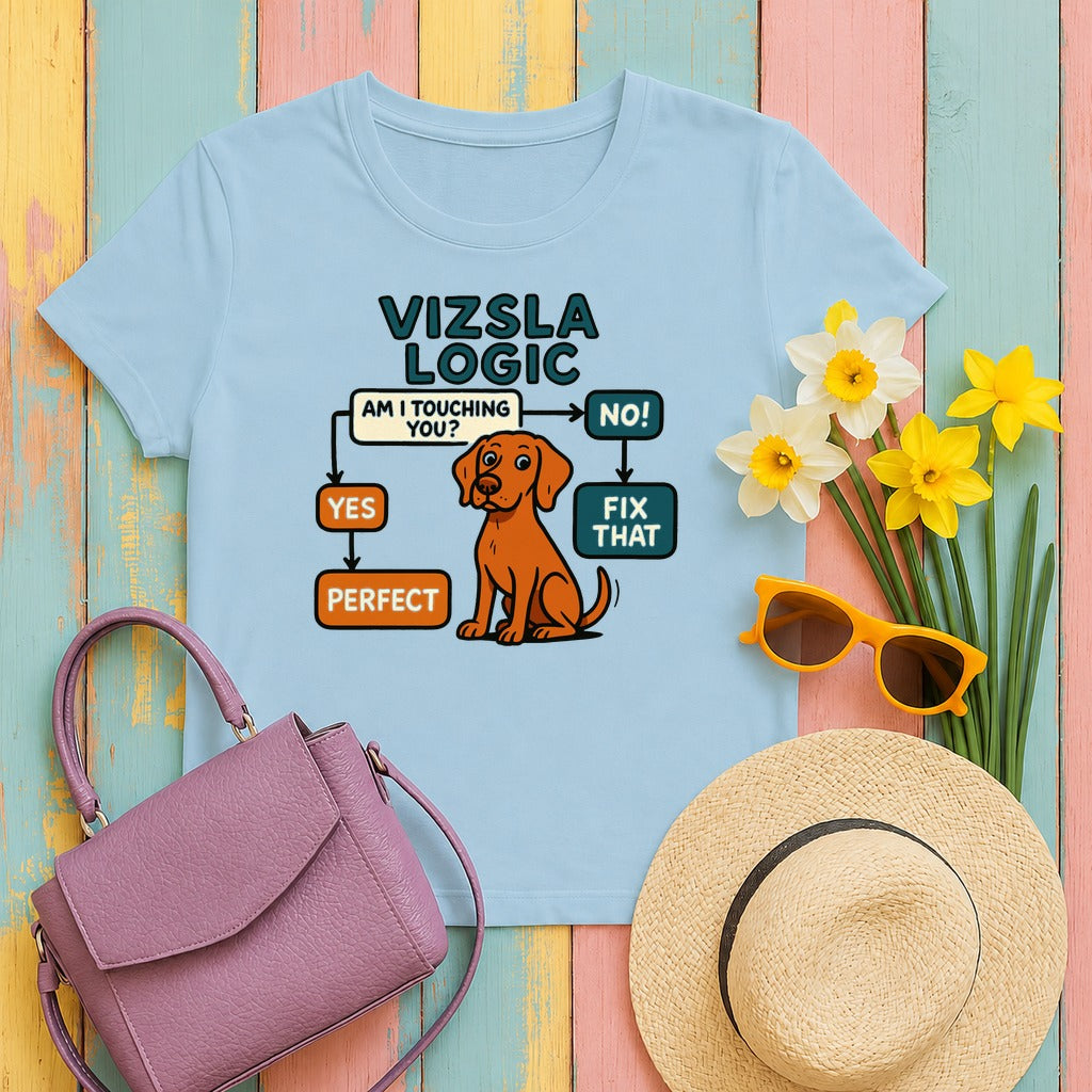 Vizsla Logic Flowchart Premium T-Shirt in Light Blue