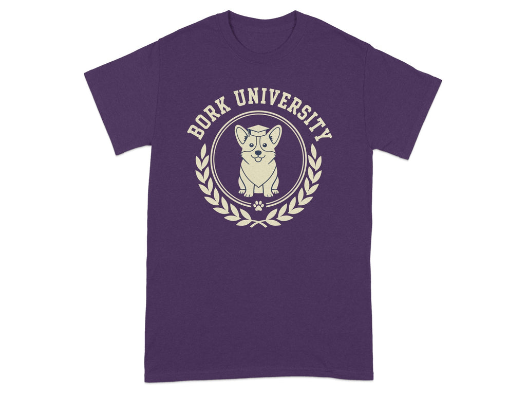 Bork University Cute Dog Graphic Casual T-Shirt