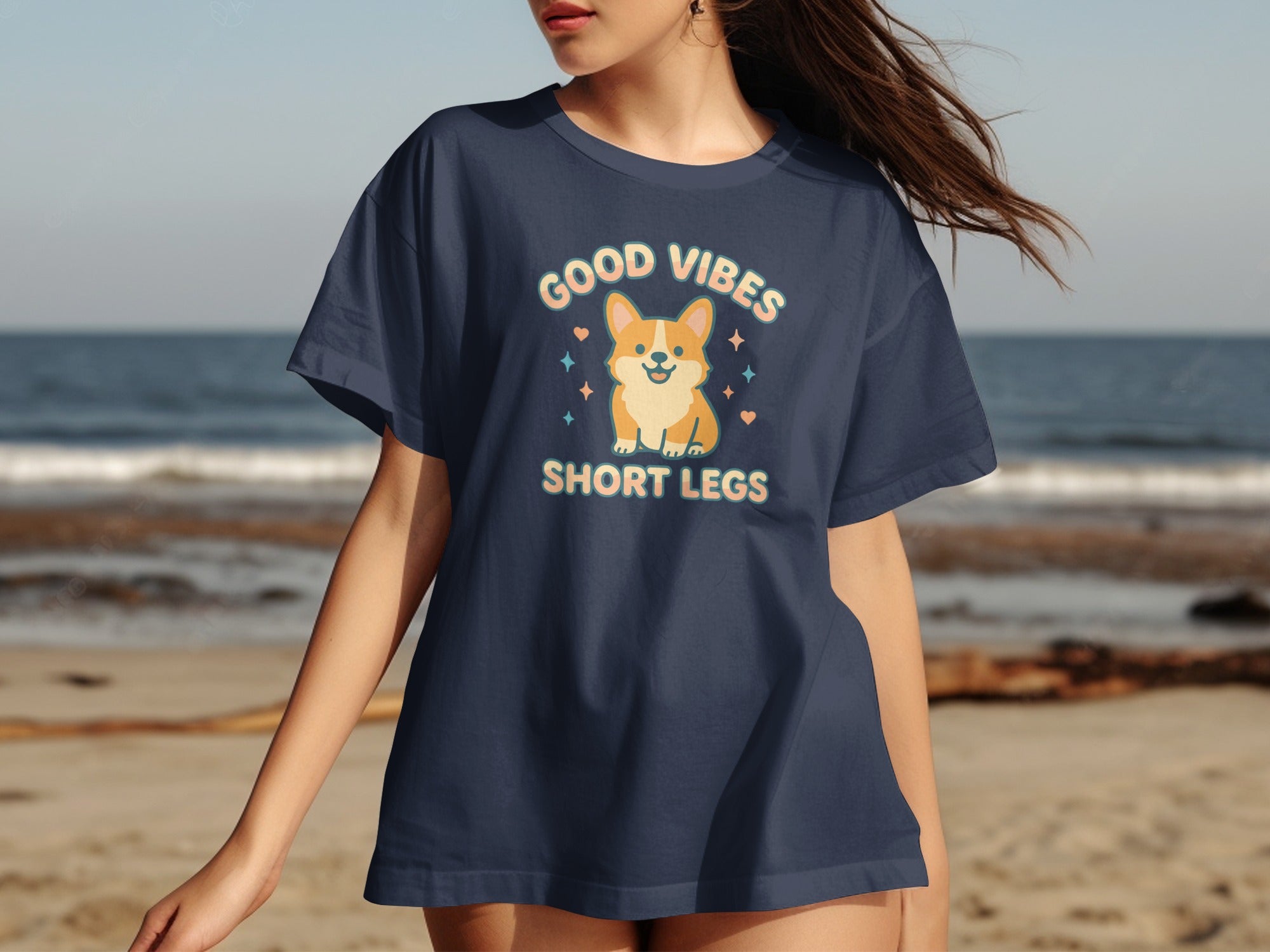 Good Vibes Short Legs Graphic Tee for Women