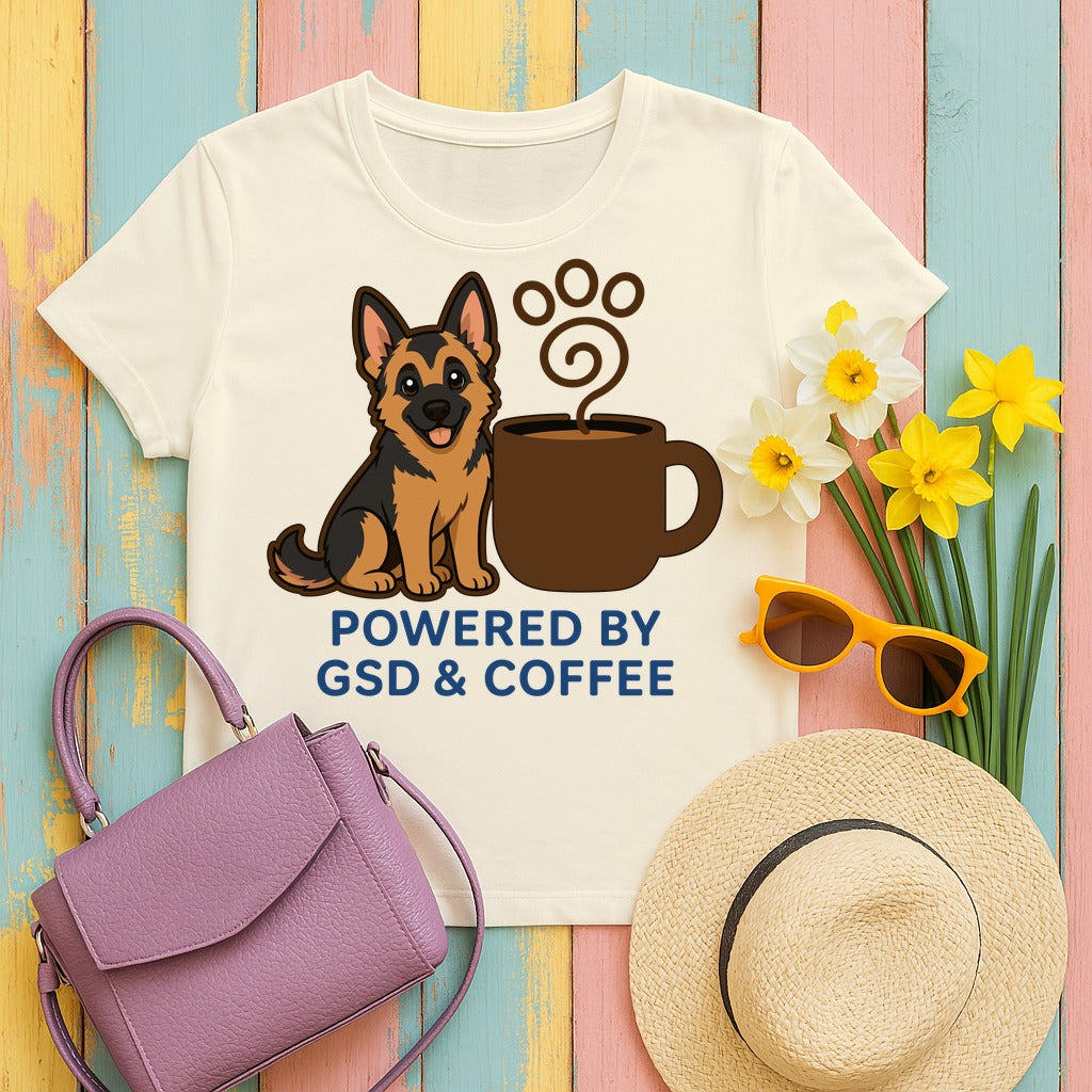 Powered By GSD & Coffee T-Shirt in Natural