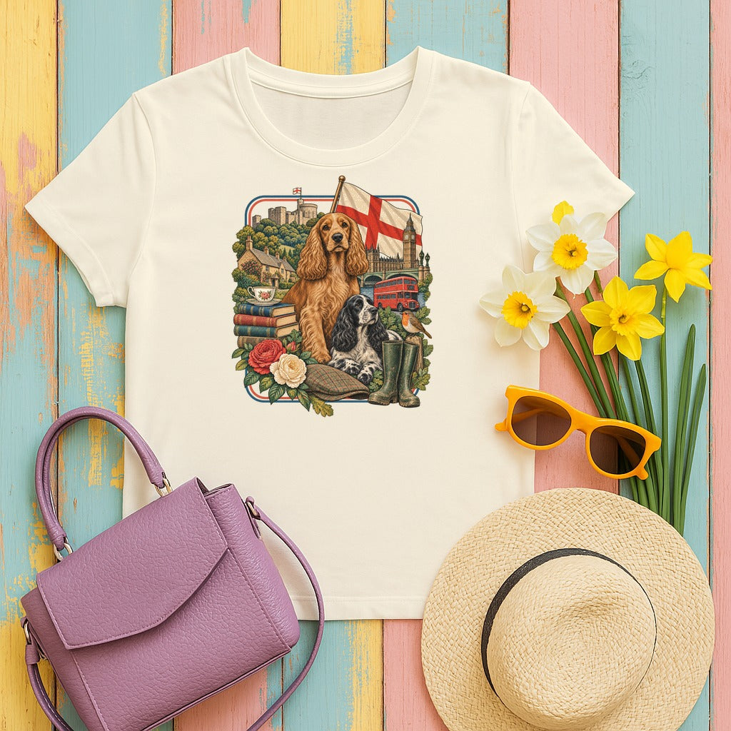 English Cocker Spaniel England Heritage tee, Natural