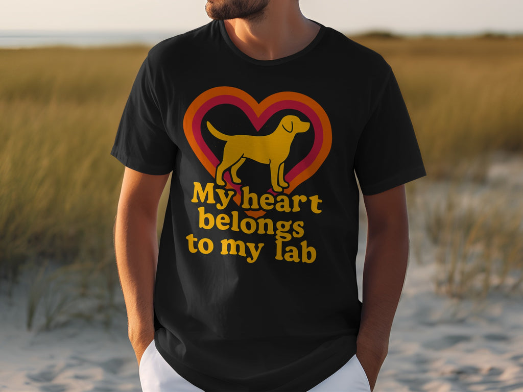 My heart belongs to my lab graphic t-shirt